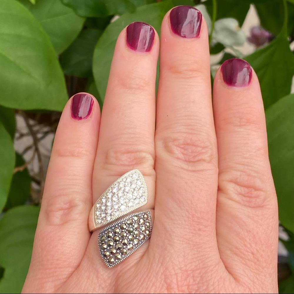 Sterling Sliver 925 Swarovski Crystals Wrap Ring size 7